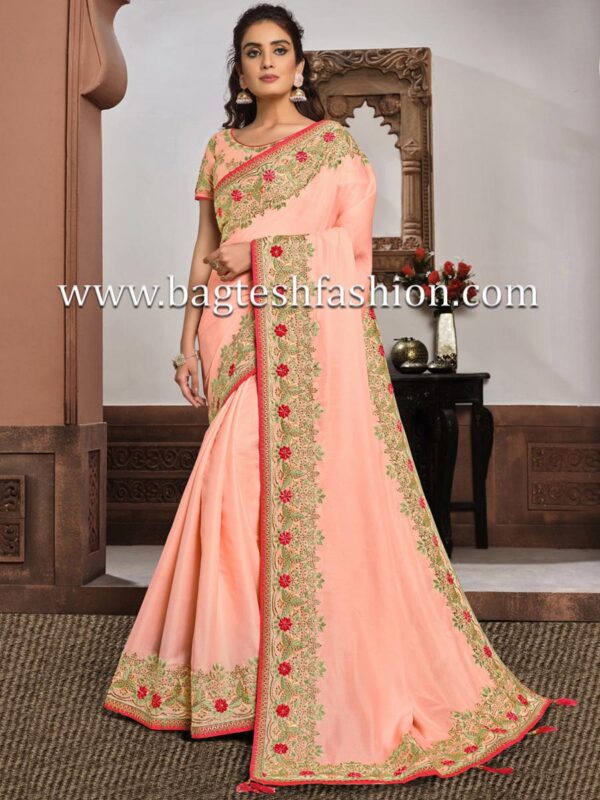 Pink Silk Georgette Beautiful Sarees