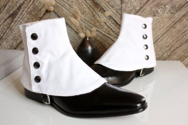 Gaiters White Corduroy Mens Spats